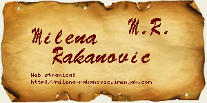 Milena Rakanović vizit kartica